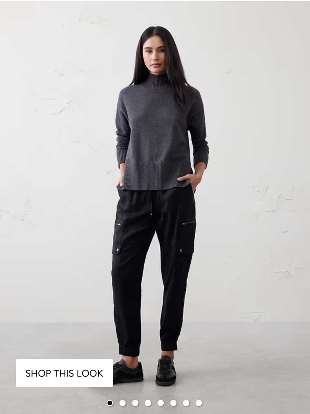 Women Black Cargo Jogger tencel  Pants - Casual Everyday Wear